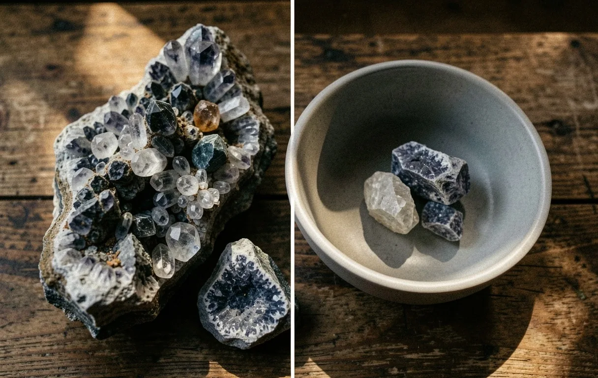 Raw mineral ores
